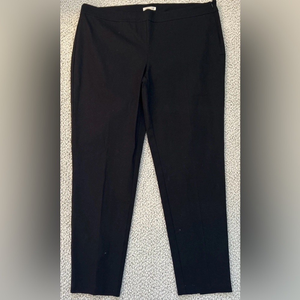Eileen Fisher  - Organic Side Zip Straight Black Trouser- Size XL - $158
